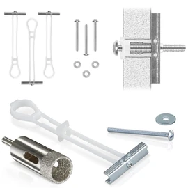 CondoMounts MSK9002 Tiled Wall TV Mounting Kit | Granite | Marble | NO Stud Wall | Grab Bar | Home Accessories Mount | Holds 90lbs | Includes 4 Elephant Anchor Set & 1-Diamond Drill Bit