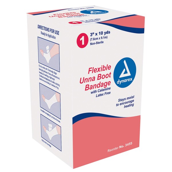 Dynarex Unna Boot Bandages With Calamine 3" x 10 yds 12/Cs