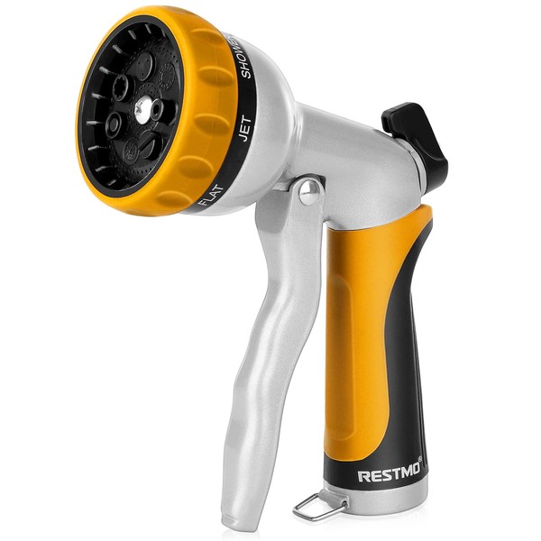 RESTMO Garden Hose Nozzle, Heavy Duty Metal Water Hose Nozzle
