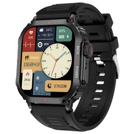 Smart Watches for Men Blood Oxygen Blood Heart Rate Pressure Sleep Monitor Make/Answer Calls Messages Reminder IP68 Waterproof Activity Tracker AI vVoice Assistant with Android ios Compatible