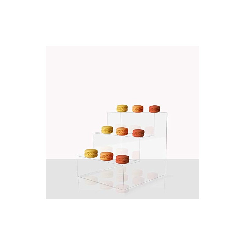 ESCALERA DE ACRILICO 100%, DISPLAY, CUPCAKES, PASTELILLOS, 19CM LARGO, 15CM