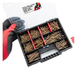 325 Holzschrauben Sortiment mit Koffer und Bit Sortimentsbox
