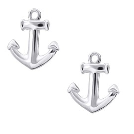 Laimons – Stud Earrings – Women – 925 Sterling Silver – Anchors – Shiny