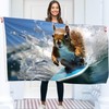 Surfing Squirrel Flag - Large Funny Flag - Double-Sided Print