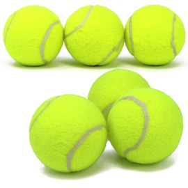 com-four® 6 x Tennis Ball - Neon Yellow Play Balls for Leisure Sports - Felt Balls as Dog Toy for Dryers Juggling - Squash Balls (Pack of 06 - Tennis Balls)