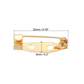 sourcing map 100Pcs Safety Bar Pins 20mm Brooch Clasp Pin Backs for ID Badges Name Cards Tags DIY Craft, Rose Gold