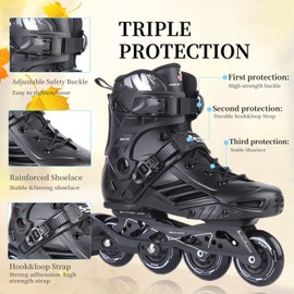 Inline Skates, High Performance Outdoor Fitness Inline Skates for Women Men Adult (US Men 7/Women 8, White 39)