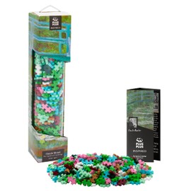 PLUS PLUS Art History Building Set, 3D Painting Kit & Craft Supplies for Kids, 350 Mini Interlocking Open Ended Pieces - Monet, The Japanese Footbridge