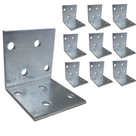 Corner Braces Brackets Plates, Heavy Duty Wooden Angle, Metal Steel Sheet Galvanised 1.57"x1.57"x1.57" (40 x 40 x 40mm) Pack of 10pcs