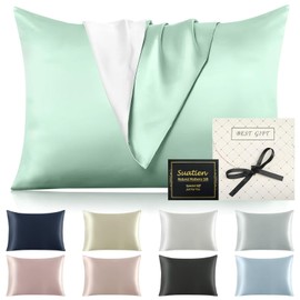 Silk Pillow Cover, 16.9 x 24.8 inches (43 x 63 cm), Washable, Natural Silk, Tencel Pillowcase, Stylish, Glossy, Envelope Type, Pillow Cover, Reduces Sleeping Habits, Antibacterial, Deodorization,