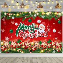 2024 Christmas Backdrop Christmas Backdrop Large Xmas Merry Christmas Backdrops Christmas Party Decoration Photo Background (Gift Spree)