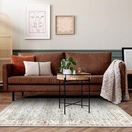 WITSHOCK Washable Boho Bedroom Area Rugs 3x5 Entry Throw Rug Traditional Vintage Accent Rug Non Slip Low Pile Soft Rug for Entryway Living Room Bedside Kitchen Office Dorm Foyer Entrance