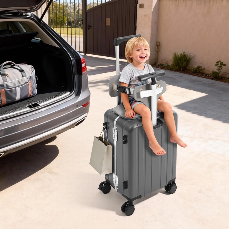 MARTEXBUY Kids Ride-on Luggage with Foldable Back Rest, 20" Carry