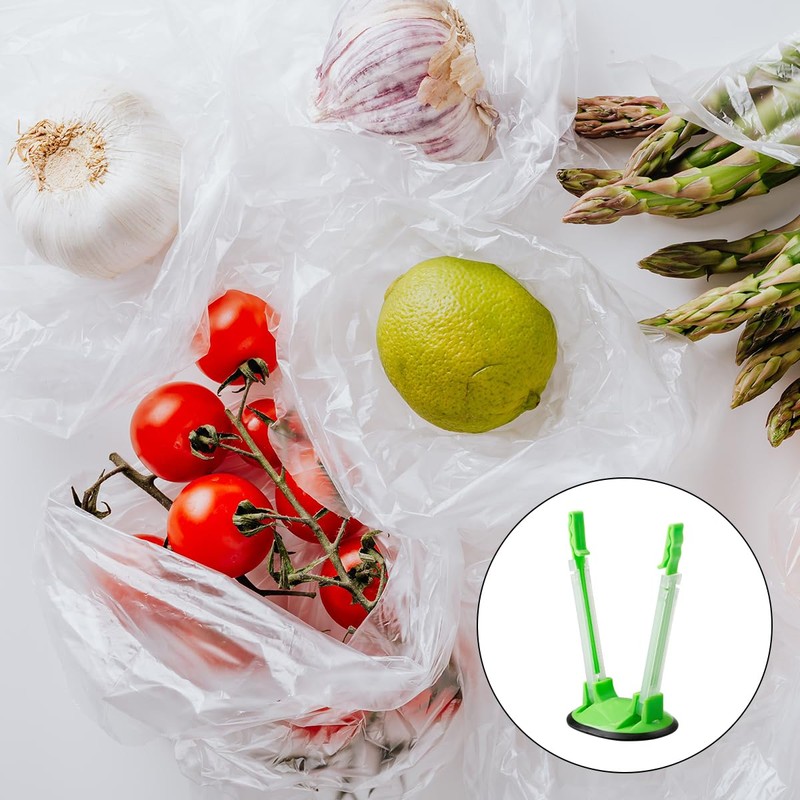 2Pcs Plastic Baggy Racks, GLADFRESIT Adjustable Bag Stand Holder, Food