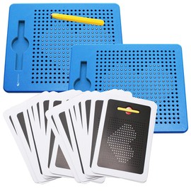 Playtastic Magnetspielzeuge: 2er-Set magnetische Reise-Zeichentafeln, blau, 17,5 x 21,5 x 1,2 cm (Magnetische Zeichentafel)