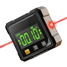 Livella Digitale: Inclinometro Digitale Ricaricabile, LCD Inclinometro Magnetico 4 Lati, Elettronico Angle Finder Con 2 Laser E Cavo Type-C per Carpenteria Muratura Edilizia Automobile