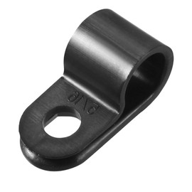 sourcing map 50Pcs Nylon R-type Cable Clamp Organizer Cord Clips for Wire Management 7.9mm Black CC-1.5