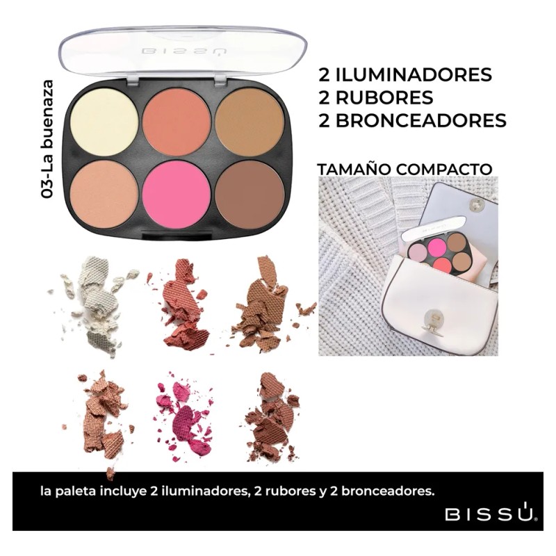 Paletas Para Rostro Bissu Rubores Iluminadores Bronceadores 03 La Buenaza