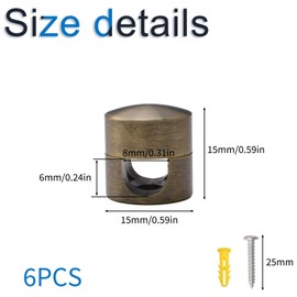 INCREWAY Swag Hook for Chandelier Ceiling Lights Cable, 6PCS Lamp Hook for Fabric Electrical Cord Cable Hanging Pendant Lighting Fixtures, Bronze