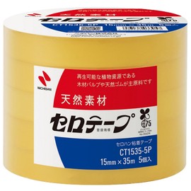 Nichiban CT-15355P Cello Tape, Large Roll, 0.6 inches (15 mm) x 92.8 ft (35 m)