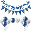 12Pcs Happy 70th Birthday Decorations Set for Him - Navy