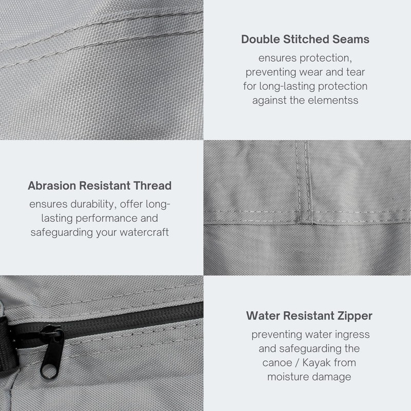 EliteShield Canoe Cover Kayak Cover; Waterproof UV Resistant Marine Grade