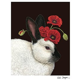 Hester & Cook Vicki Sawyer Animal Wall Art - Unframed Print Wall Decor for Living Room Bedroom Nursery Office - Rabbit