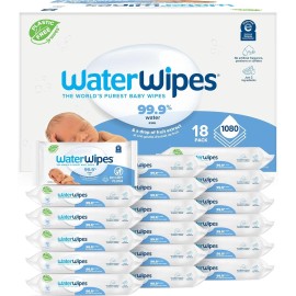 WaterWipes Plastic-Free Original Baby Wipes, 99.9% Water Based Wipes, Unscented