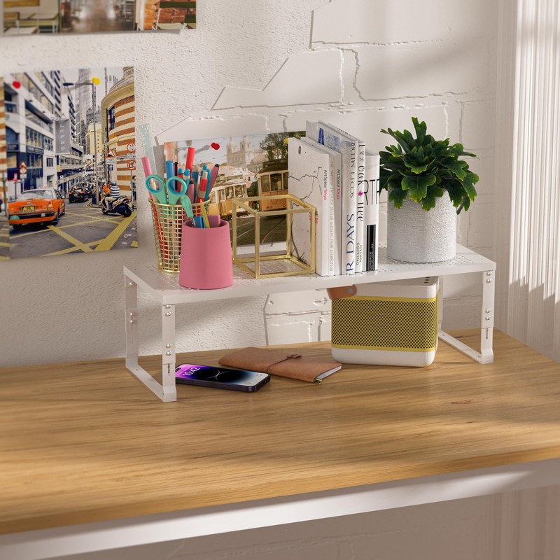 Zilvando Heavy-Duty Adjustable Metal Shelf Organizer - Expandable & Stackable