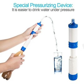Outdoor Water Filter Straw Portable Emergency Pressurized Purifying Device for Camping Hiking Climbing Backpacking