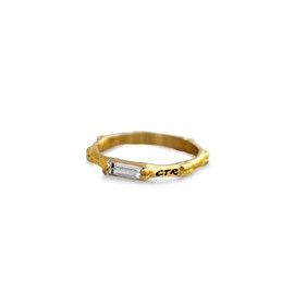 Gold Colored Bamboo LDS CTR Ring by Ringmasters | Choose the Right Faith Ring | Keepsake LDS Jewelry