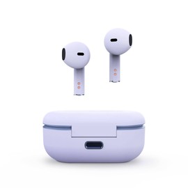 Energy Sistem Earphones True Wireless Style 4 Violet (Headphones for Wireless Music Enjoyment, Compact and Ergonomic Design, Charging Case, Compatible with the ESmart Connect App) - Purple