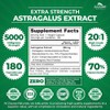 Zazzee Extra Strength Astragalus Root 20:1 Extract, 5000 mg Strength,