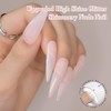 Sheer Nude Ligth Pink Glitter Gel Nail Polish，15ml Jelly Soft