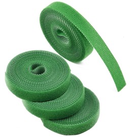 IFNOW Hook and Loop Cable Ties Reusable Fastening Tape Garden Tie Strap Plant Supports Gentle on Plants Plant Ties Garden Tape (Green, 0.4''/16FT, 4PCS)