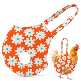 Waterproof Chicken Holder Bag, Chicken Carrier with Handle, Chickens Sling for Traveling, Hiking, Driving, Chickens Medic Bag for Hen Rooster Poultry Transport (Orange Mix Color with Daisy, 1 Pack)