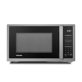 TOSHIBA ML4-EM09PA(BS) Small Countertop Microwave Oven with 6 Auto Menus, Mute Function, Child Lock, Kitchen Essentials for Dorm, 0.9 Cu Ft, 10.6 Inch Removable Turntable, 900W, Black Stainless Steel