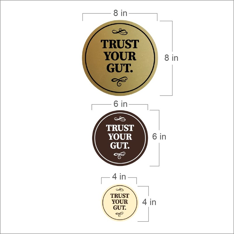 Circle Trust Your Gut Sign (Black Gold) - Large
