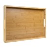 MAONAME Bamboo Serving Tray with Handles, Rectangular Decorative Tray for