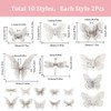 SUNNYCLUE 1 Box 20Pcs 10 Styles Butterfly Charms Bulk Filigree