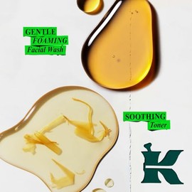 Kiehl's - Set de Regalo Leave The Oil Behind, Limpiador Facial y Toner Facial de Caléndula para Piel Mixta y Grasa, Calendula Deep Cleansing Foaming Face Wash 230ml y Calendula Herbal-Extract Toner 250ml