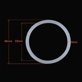 X AUTOHAUX Silicone O-Rings, 60mm OD 52mm ID 4mm Width VMQ Seal Gasket for Compressor Valves Pipe Repair, White, Pack of 5