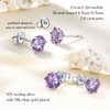 RANDES 925 Sterling Silver June Birthstone Earrings Dainty Purple Alexandrite