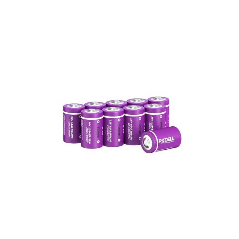 PKCELL ER14250 1/2AA 3.6V Lithium Battery,1200mAh Batteries Compatible for Dog