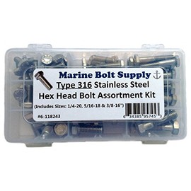 Type 316 Stainless Steel Hex Bolt Assortment Kit Marine Bolt Supply 6-118243