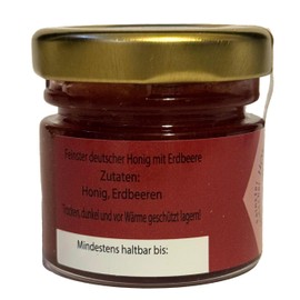 Nordbienchen® Honey 30 g with Strawberry - 100% Natural, No Additives, Honey from Germany, Perfect Gift Idea, Honey from Sustainable Beekeeping