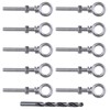Muzata 10 Pack 1/4" x 2" Eye Bolts Stainless Steel