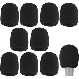 Slzhds 10 Pcs Fundas para Micrófono, Cubierta de Micrófono, Protector de Micrófono, Cubiertas de Espuma de Micrófono Negro, Esponja para Microfono, Adecuada para la Mayoría de los Micrófonos