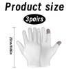 3 Paar Baumwollhandschuhe Mit Touchscree,Baumwollhandschuhe Neurodermitis,Baumwollhandschuhe Weiß,Feuchtigkeitsspendende Handschuhe, Neurodermitis Handschuhe