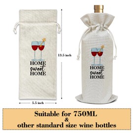 Housewarming Gifts New Home, Home Sweet Home Housewarming Gifts for Friends Neighbor Couple First Home Gift Ideas New Apartment Thanksgiving Christmas Party Favor Wine Bag Decoration Supplies /45